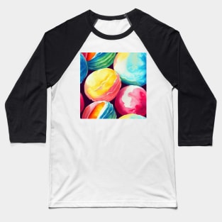 Watercolor ice cream pattern Baseball T-Shirt